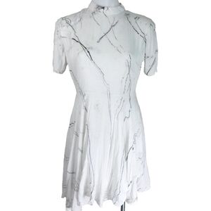 Tina + Jo Marble Print Mock Neck Dress